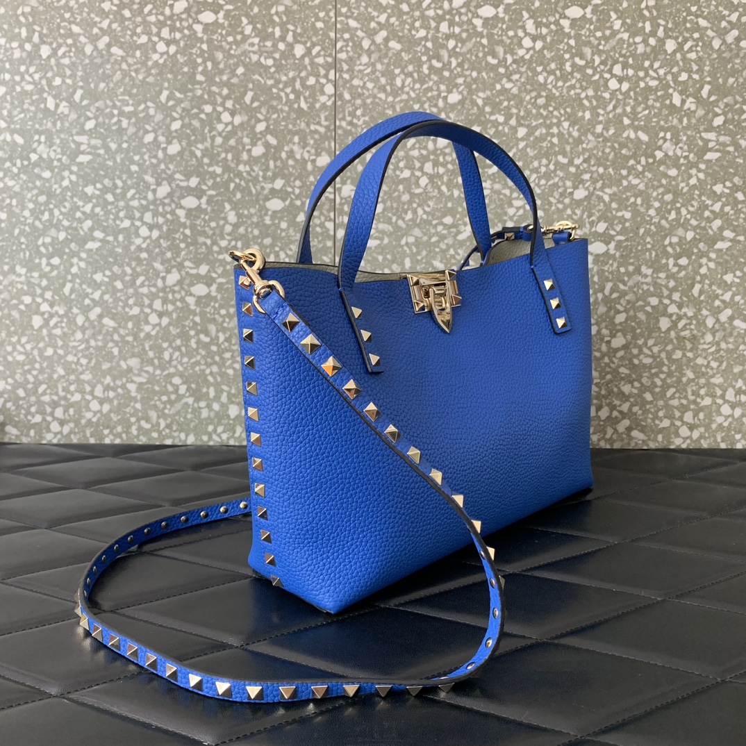 Bagsaaa Va1e*ntin0 Garavani Rockstud-embellishment tote bag blue - 28*20*8cm