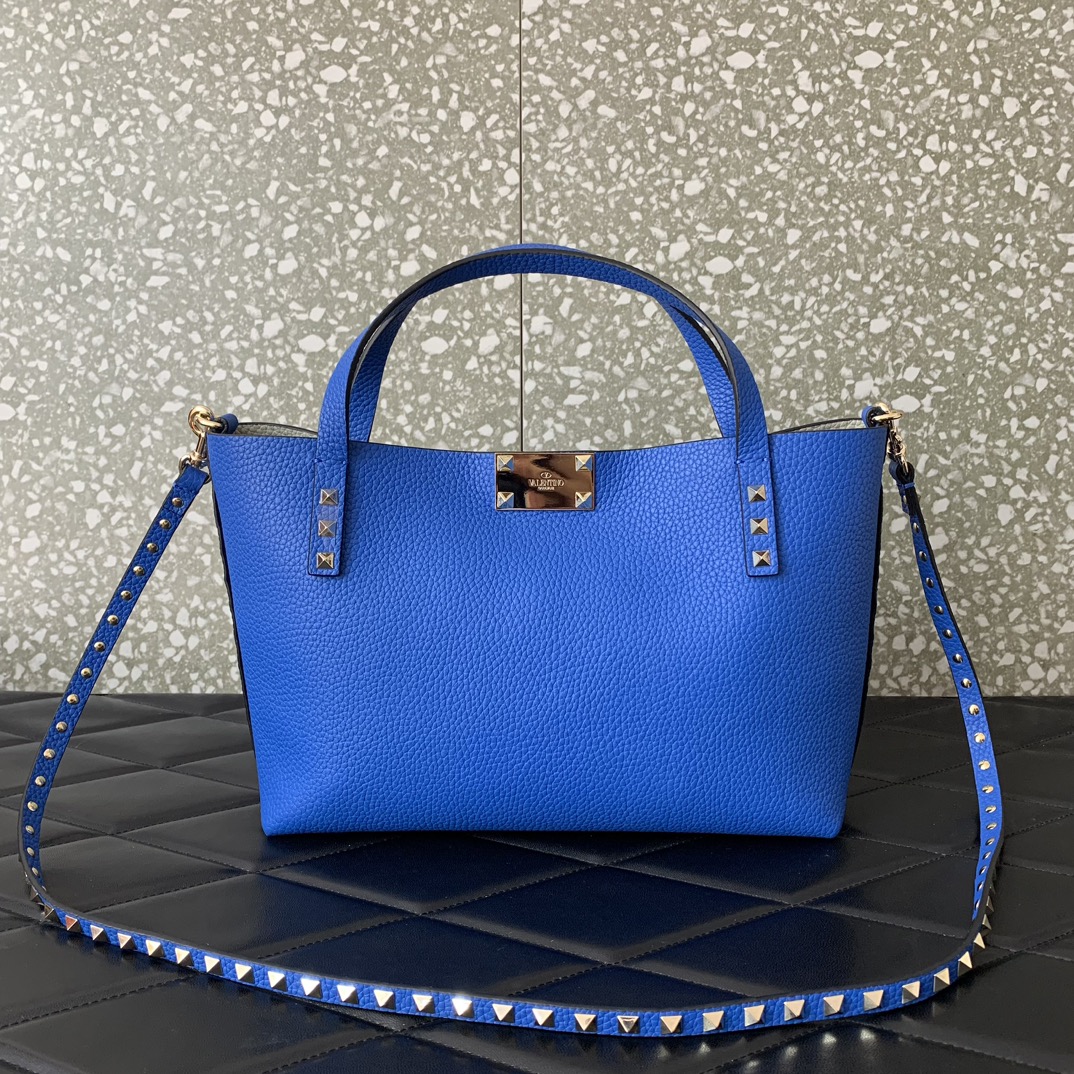 Bagsaaa Va1e*ntin0 Garavani Rockstud-embellishment tote bag blue - 28*20*8cm