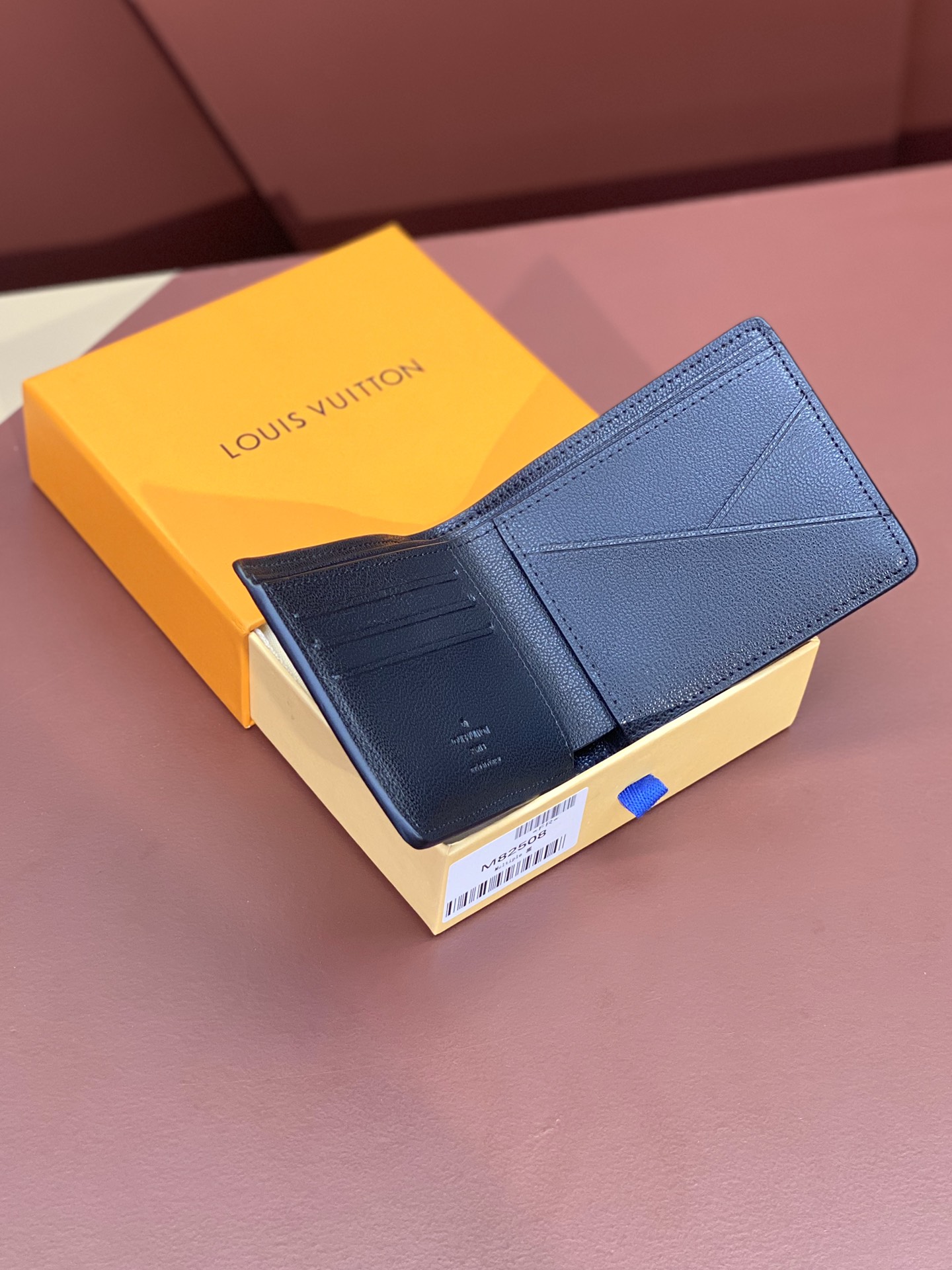Bagsaaa L0vis Vvtt0n Multiple Wallet Black Ostrich Leather - 12*9CM