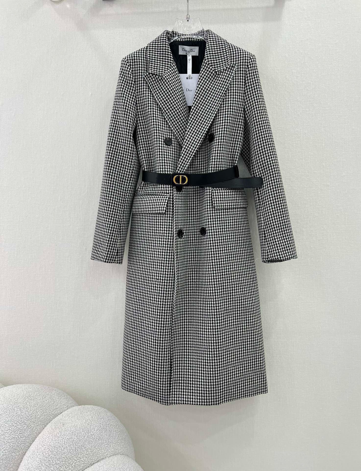 Bagsaaa D10r Overcoat Houndstooth 