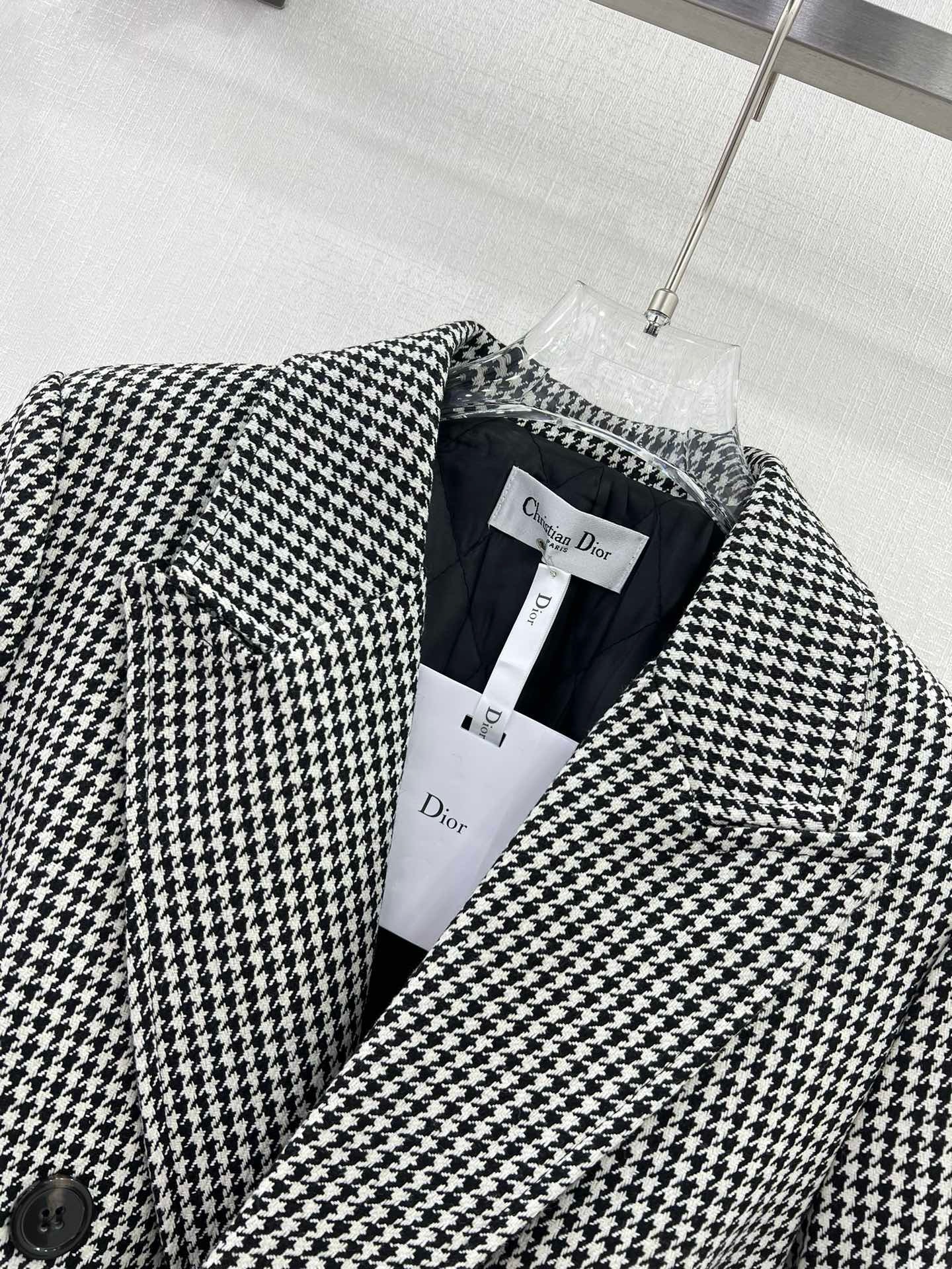 Bagsaaa D10r Overcoat Houndstooth