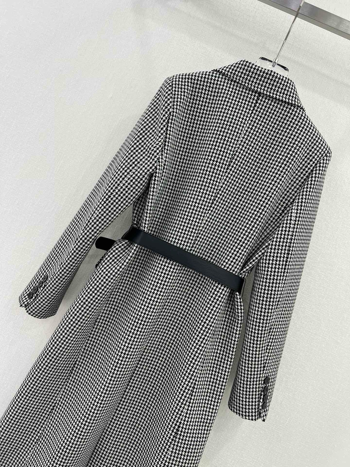 Bagsaaa D10r Overcoat Houndstooth