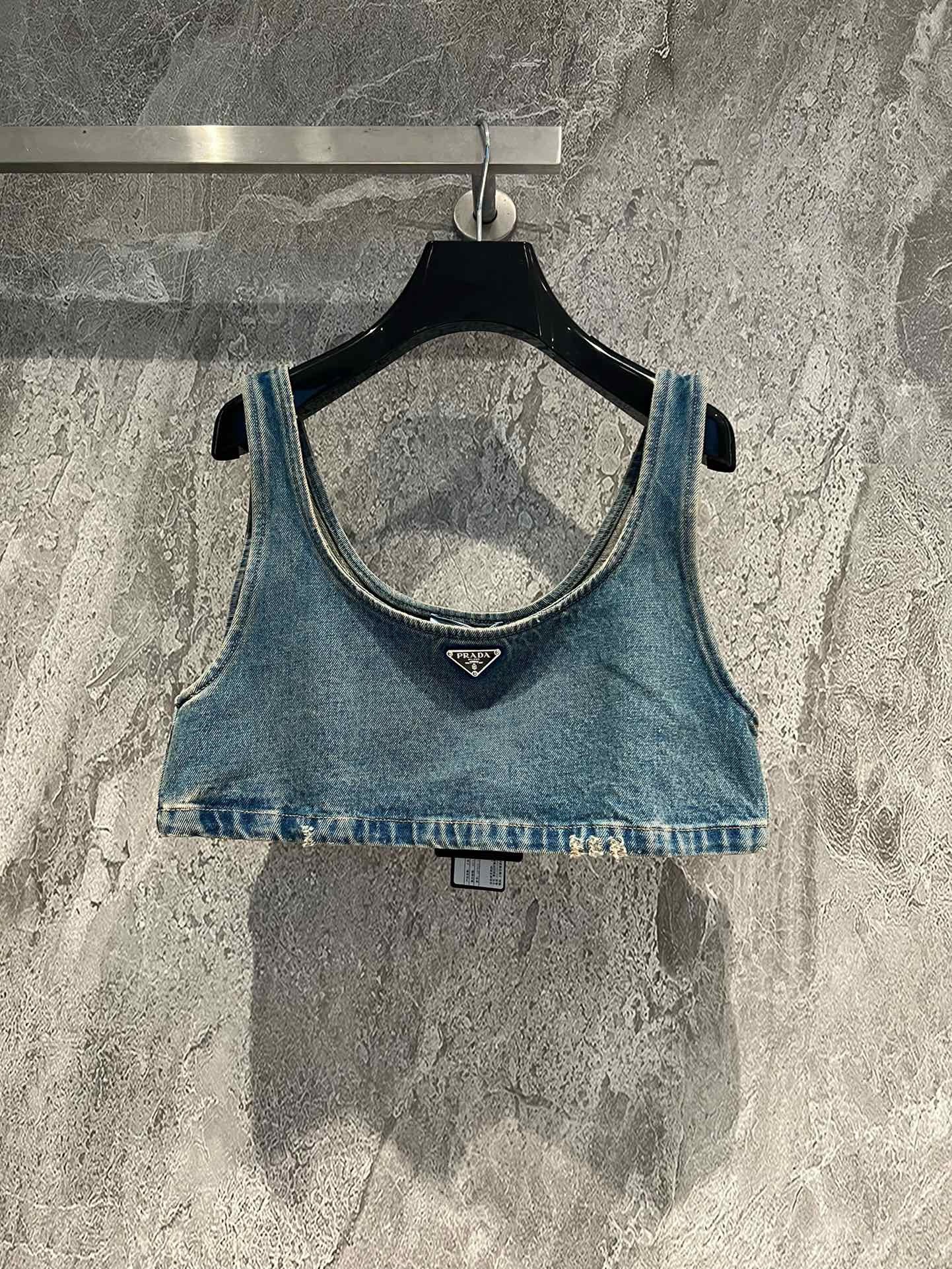 Bagsaaa Pra*a Denim Top