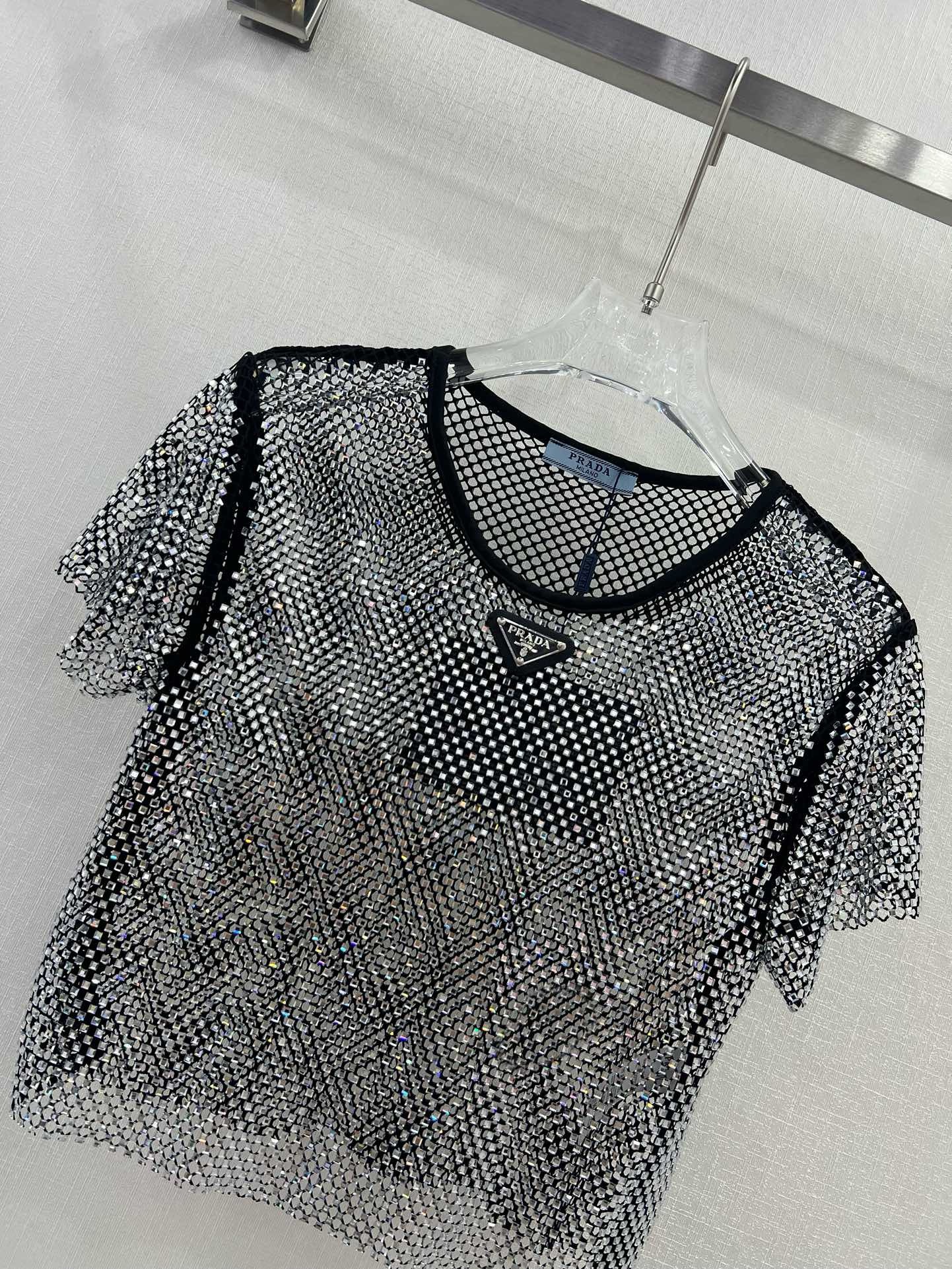 Bagsaaa Pra*a Top Mesh In Black