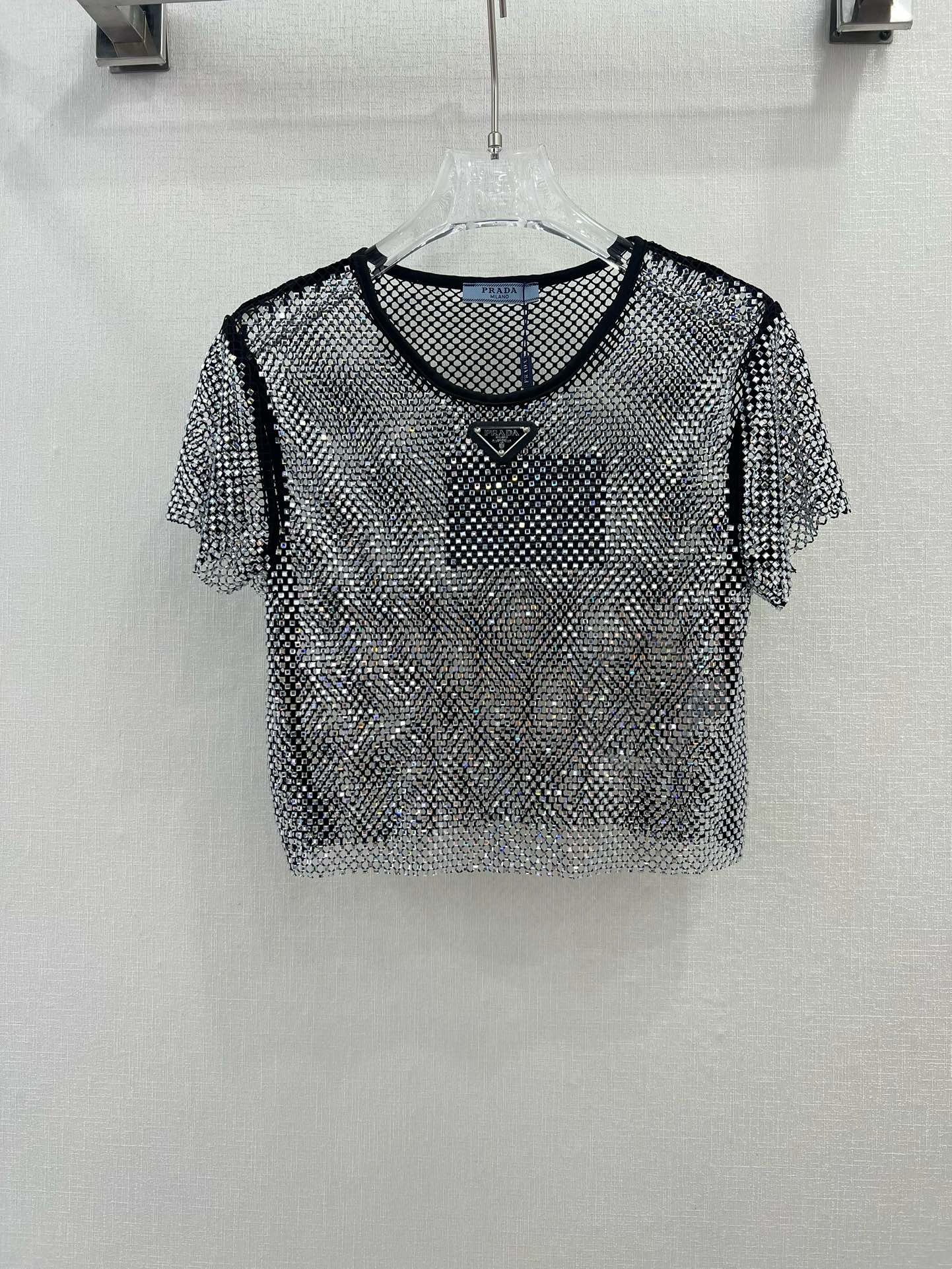 Bagsaaa Pra*a Top Mesh In Black