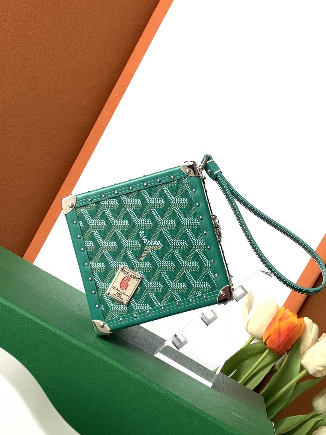 Bagsaa G09ard Dé Trunk Bag Metallic Green - 12.5*12.5*12.5CM