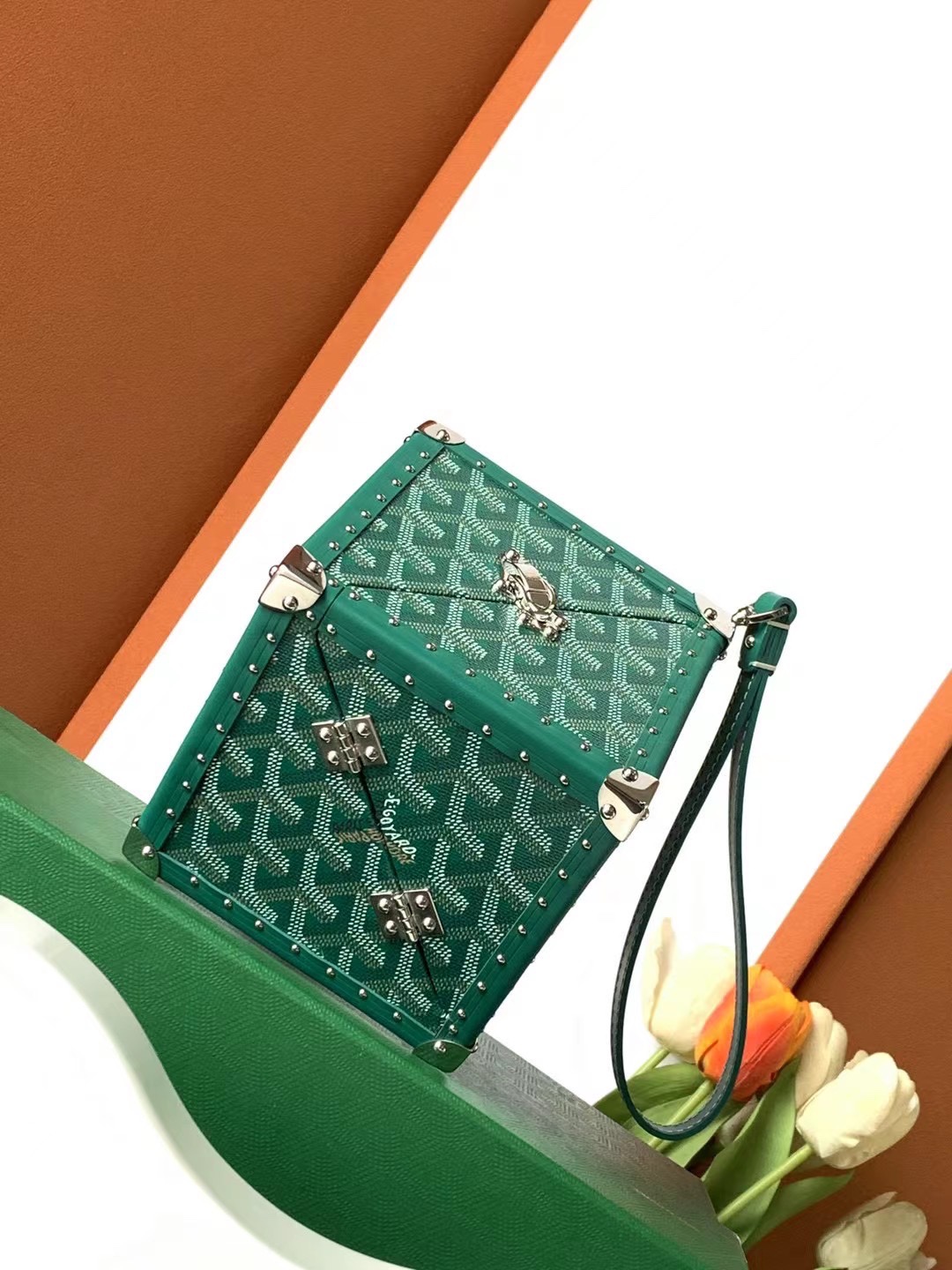 Bagsaa G09ard Dé Trunk Bag Metallic Green - 12.5*12.5*12.5CM