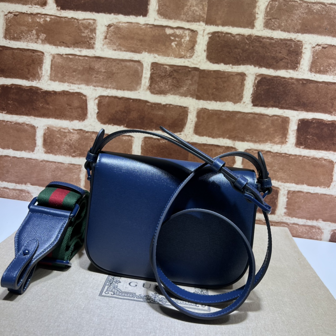 Bagsaaa Gvc*1 Horsebit Shoulder Bag Bue Hardware - 20.5*14.5*5CM