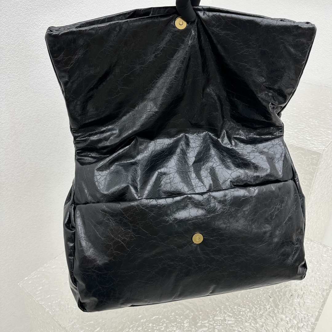 BAGSAAA Ba1en*iaga MONACO LARGE CHAIN BAG IN BLACK - 43.5*32*13CM