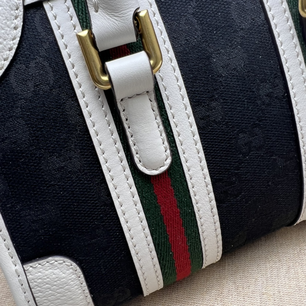 BAGSAAA Gvc*1 GG CANVAS AND SMOOTH LEATHER MINI HANDBAG - 22*15*11CM