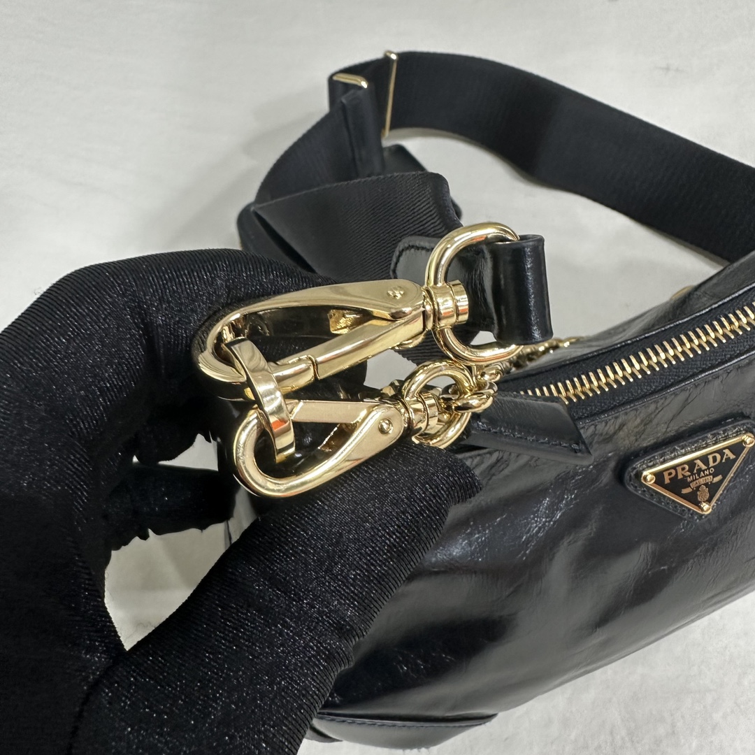 Bagsaaa Pra*a Nylon Hobo Black Bag - 23*6*13cm