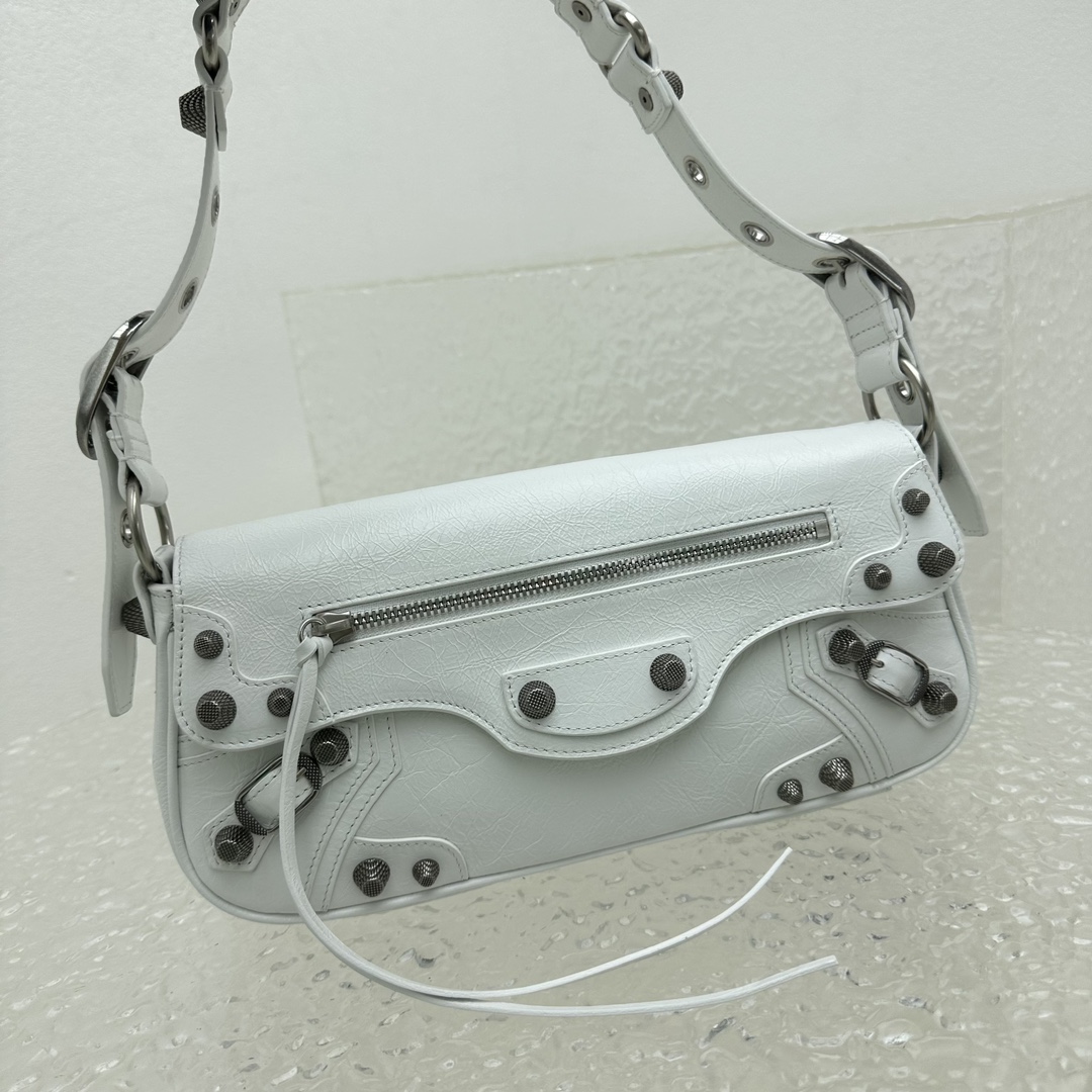 Bagsaaa Ba1en*iaga Le Cagole Sling White Bag - 29*4.5*14CM