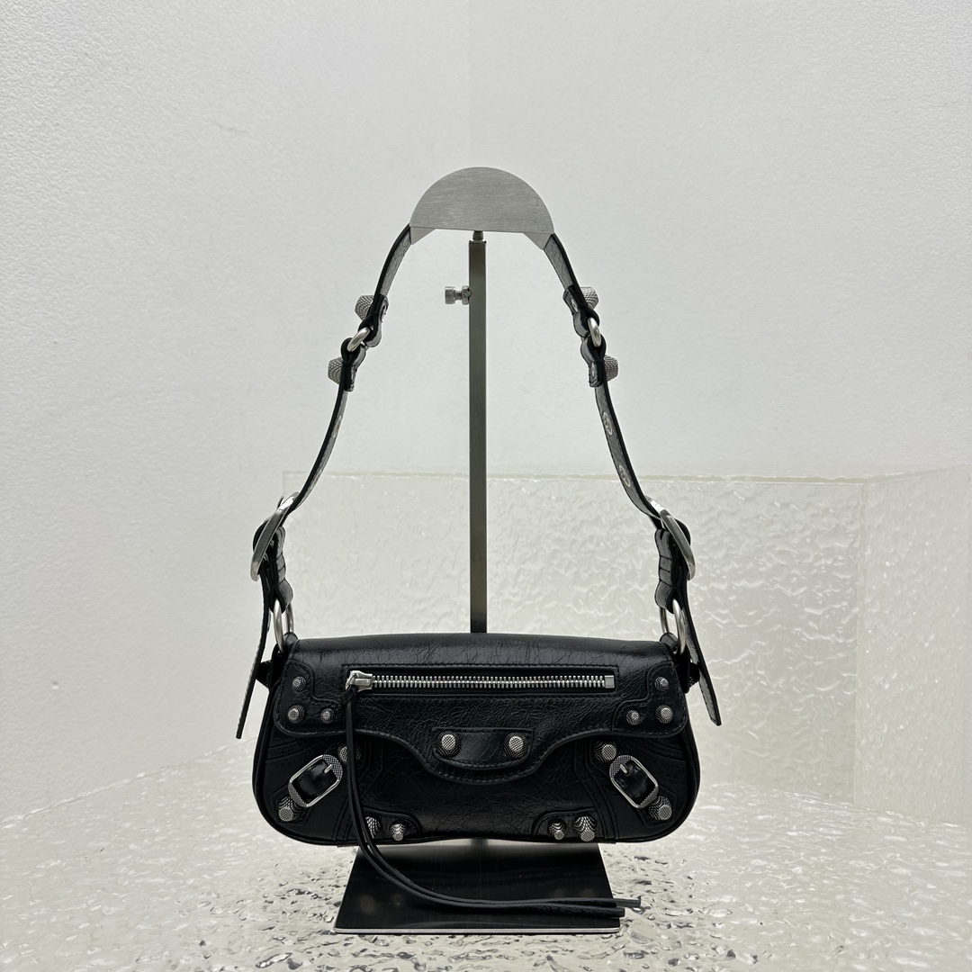 Bagsaaa Ba1en*iaga Le Cagole Sling Black Bag - 29*4.5*14CM