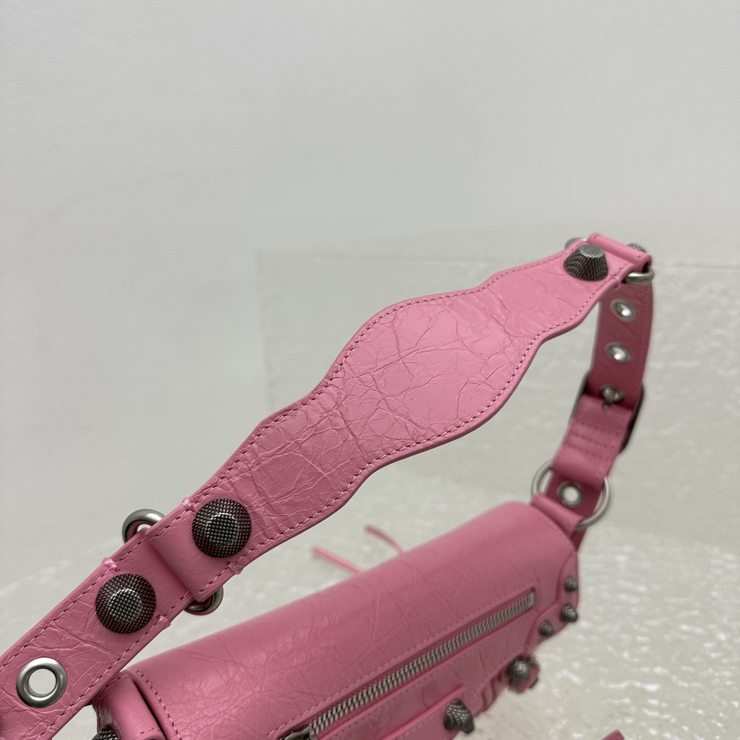 Bagsaaa Ba1en*iaga Le Cagole Sling Pink Bag - 24*4*12cm