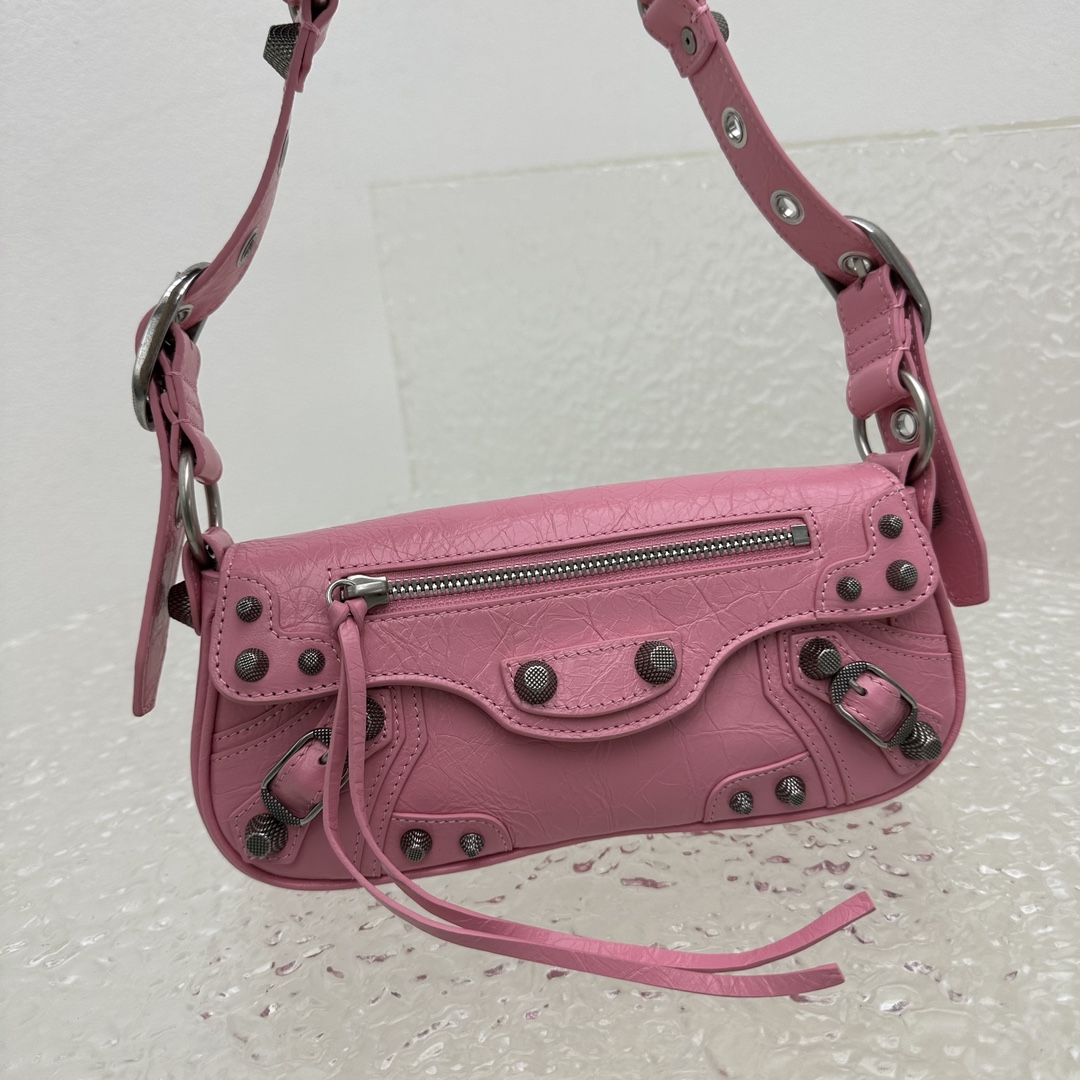 Bagsaaa Ba1en*iaga Le Cagole Sling Pink Bag - 24*4*12cm