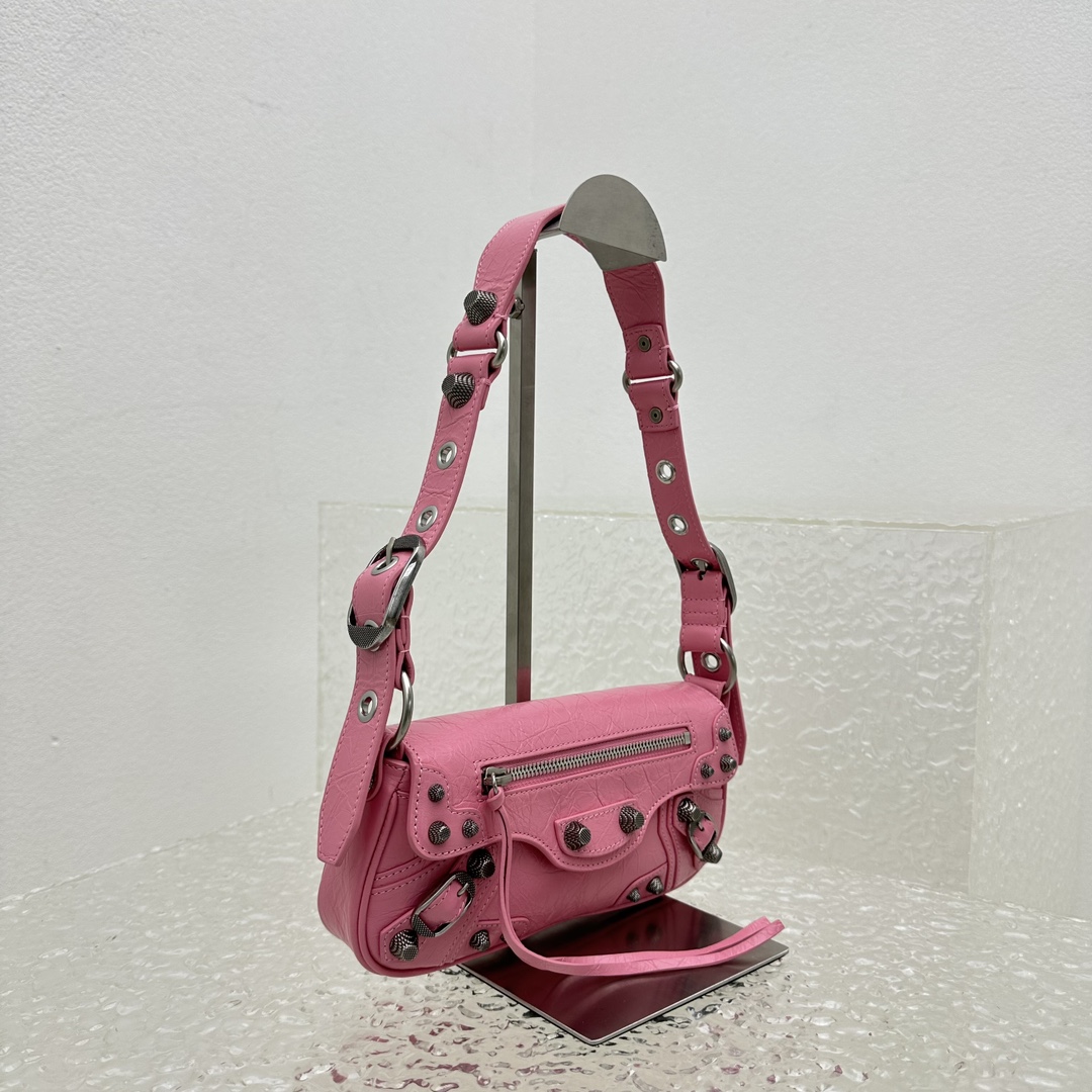 Bagsaaa Ba1en*iaga Le Cagole Sling Pink Bag - 24*4*12cm