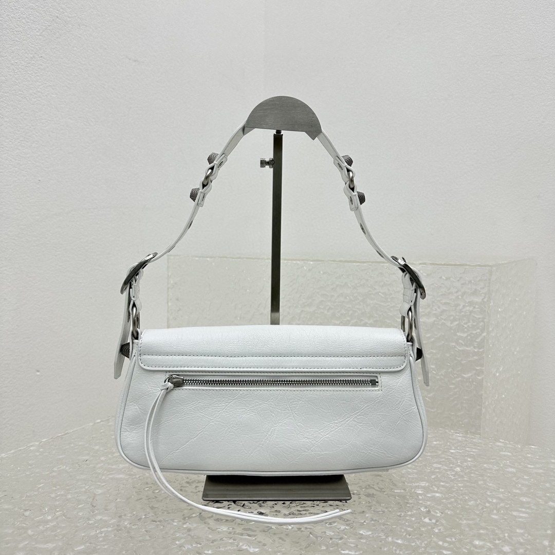 Bagsaaa Ba1en*iaga Le Cagole Sling White Bag - 24*4*12cm
