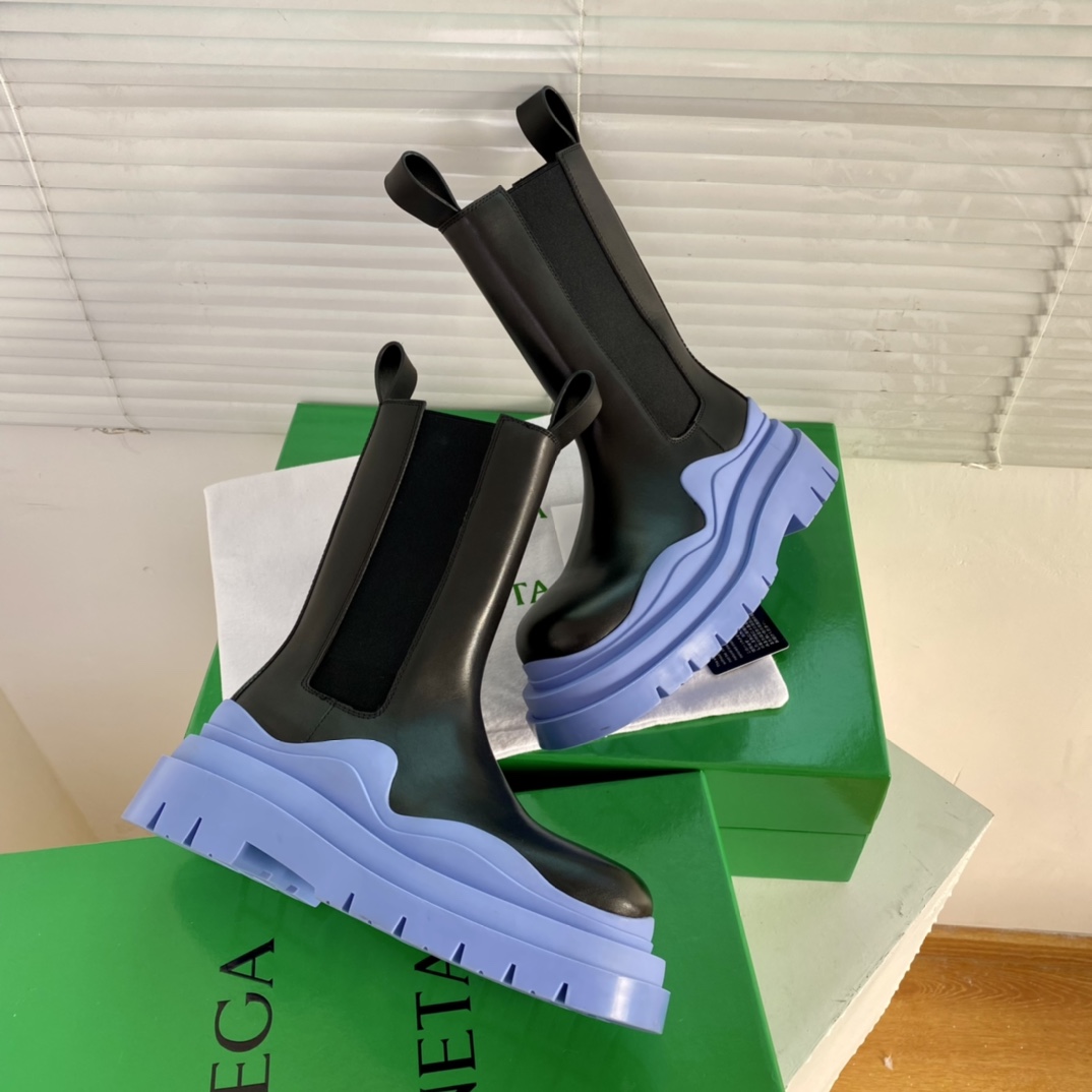 Bagsaaa B0tt*ga Ven*ta Tire Leather Chelsea Boots Purple