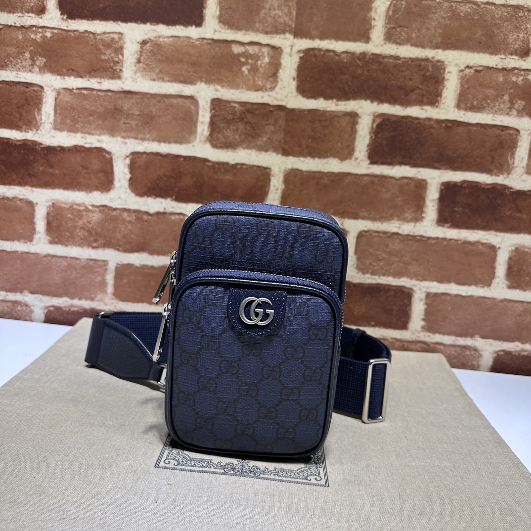 BAGSAAA Gvc*1 OPHIDIA GG MINI CROSS BODAY BAG IN BLUE - 12*18*6.9CM