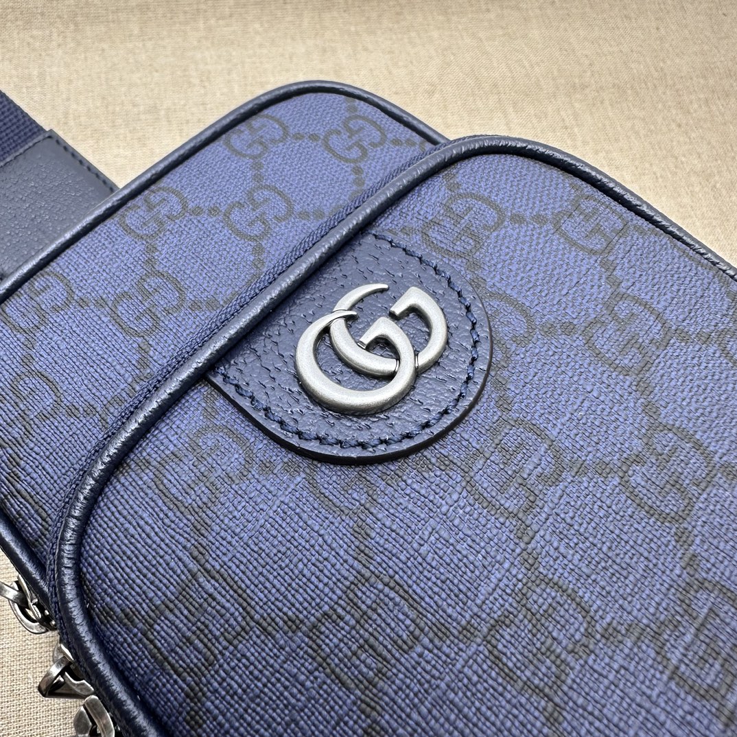 BAGSAAA Gvc*1 OPHIDIA GG MINI CROSS BODAY BAG IN BLUE - 12*18*6.9CM