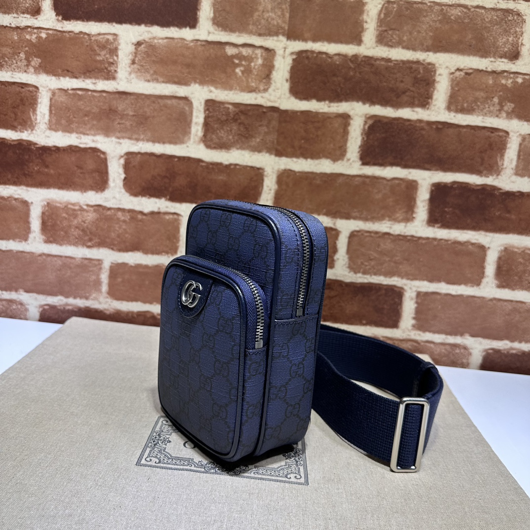 BAGSAAA Gvc*1 OPHIDIA GG MINI CROSS BODAY BAG IN BLUE - 12*18*6.9CM