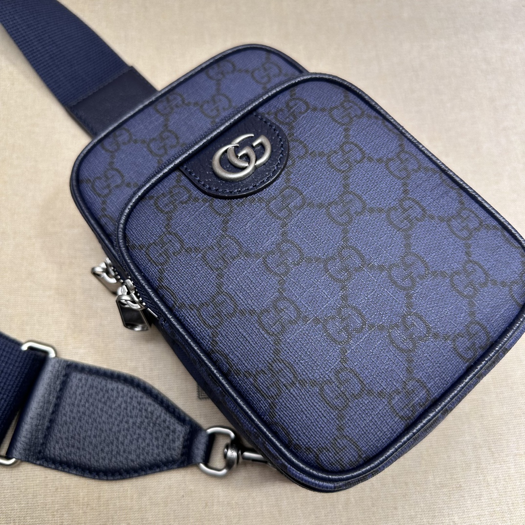 BAGSAAA Gvc*1 OPHIDIA GG MINI CROSS BODAY BAG IN BLUE - 12*18*6.9CM
