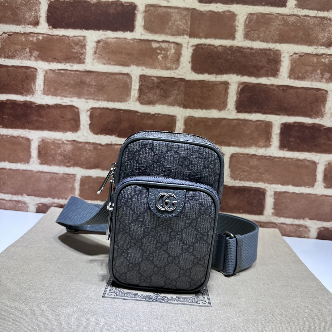 BAGSAAA Gvc*1 OPHIDIA GG MINI CROSS BODAY BAG IN GREY - 12*18*6.9CM
