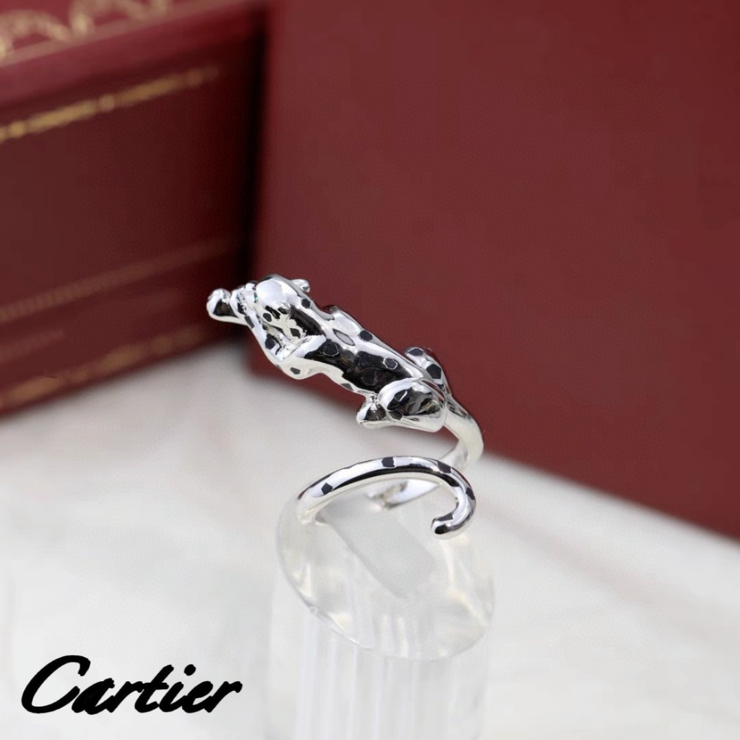 Bagsaaa Ca*t1er Panther Silver Ring