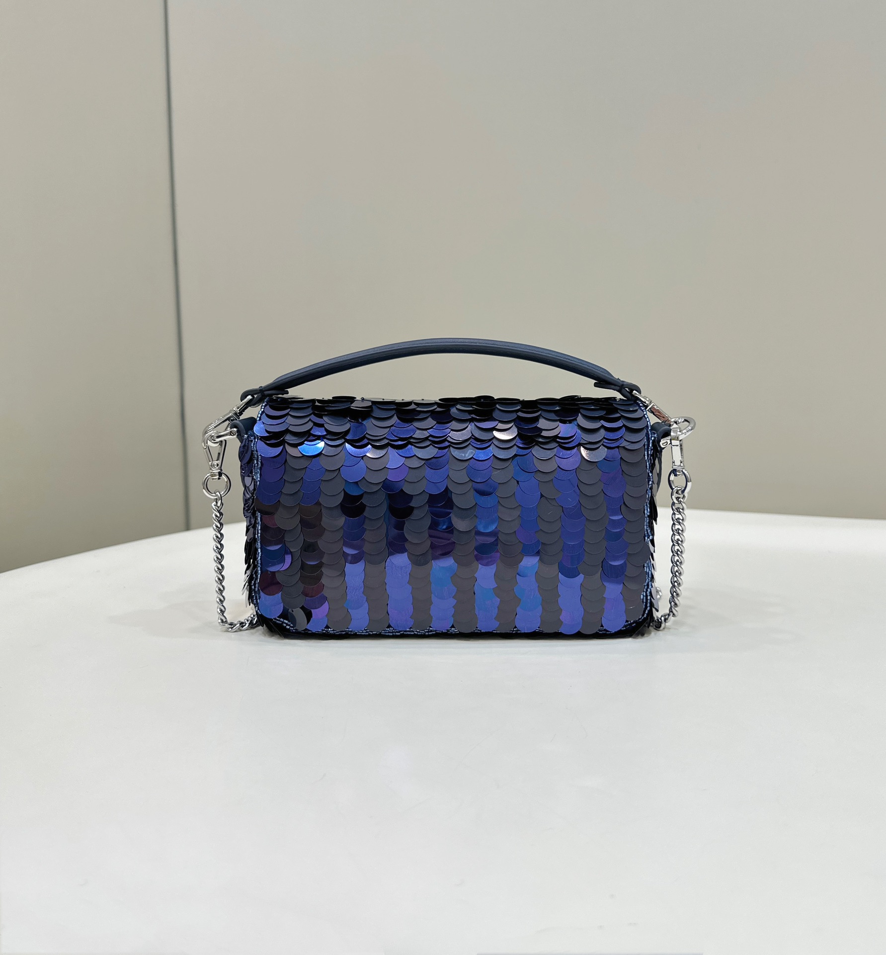 Bagsaaa F**di Mini Baguette Dark and mid blue sequin bag