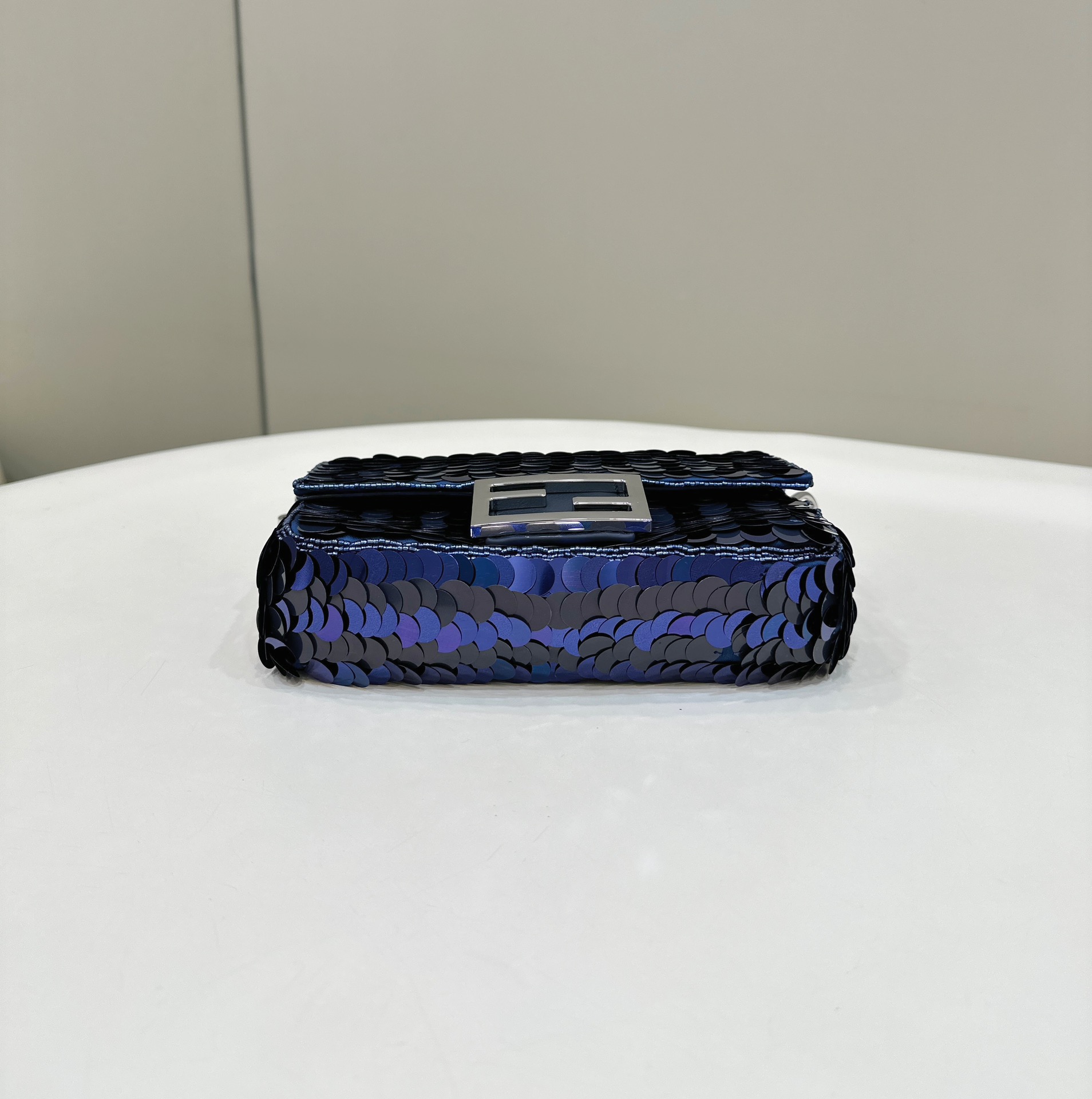 Bagsaaa F**di Mini Baguette Dark and mid blue sequin bag