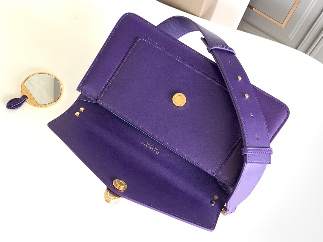 Bagsaaa Bv1g*ai Serpenti East-West Maxi Chain Shoulder Bag In Purple 02 - 28*17*6CM