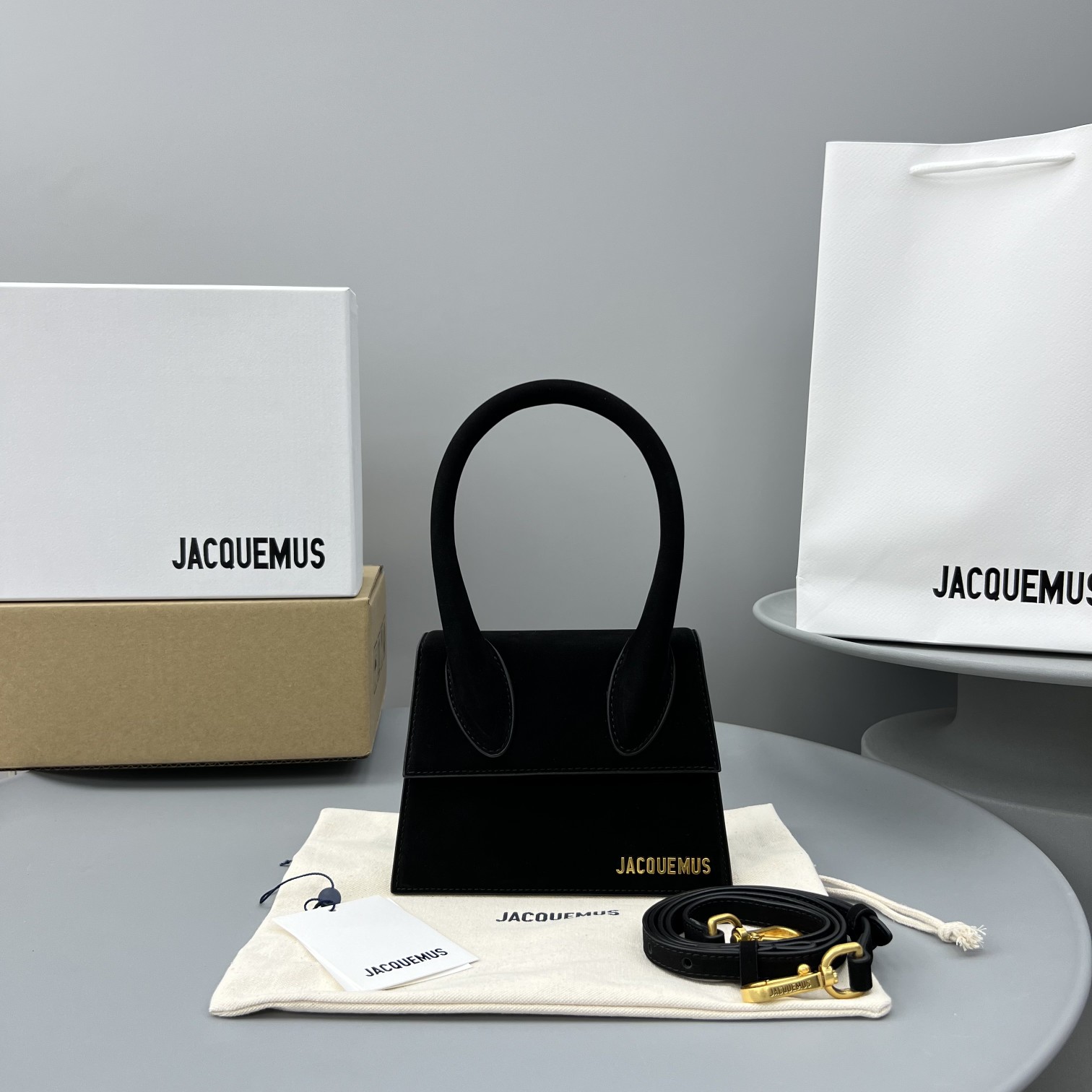 Bagsaaa Jacuqemus Le Chiquito Moyen Bag In Black Velvet 18*15.5*8CM