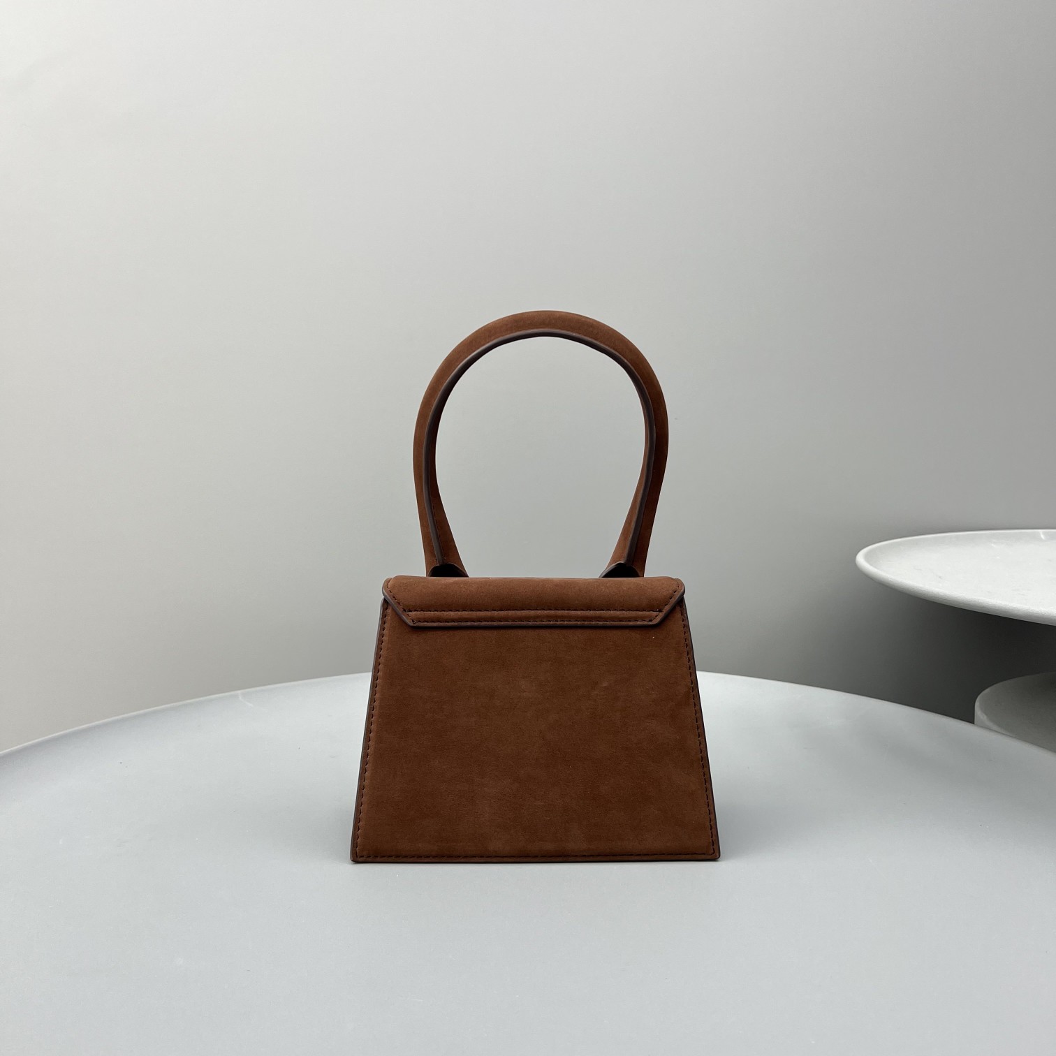 Bagsaaa Jacuqemus Le Chiquito Moyen Bag In Brown Velvet 18*15.5*8CM