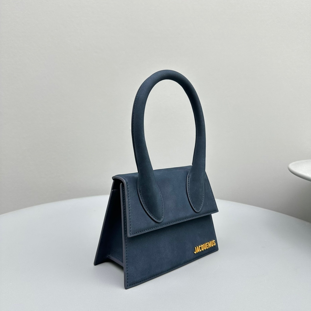 Bagsaaa Jacuqemus Le Chiquito Moyen Bag In Blue Velvet 18*15.5*8CM