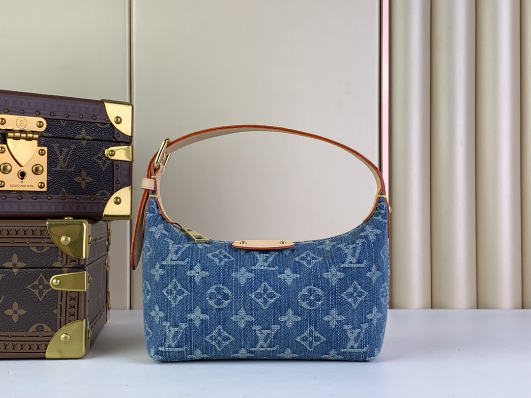 Bagsaaa L0vis Vvtt0n Hills Pochette Blue Denim Bag - 18.5 x 11 x 6.5 cm
