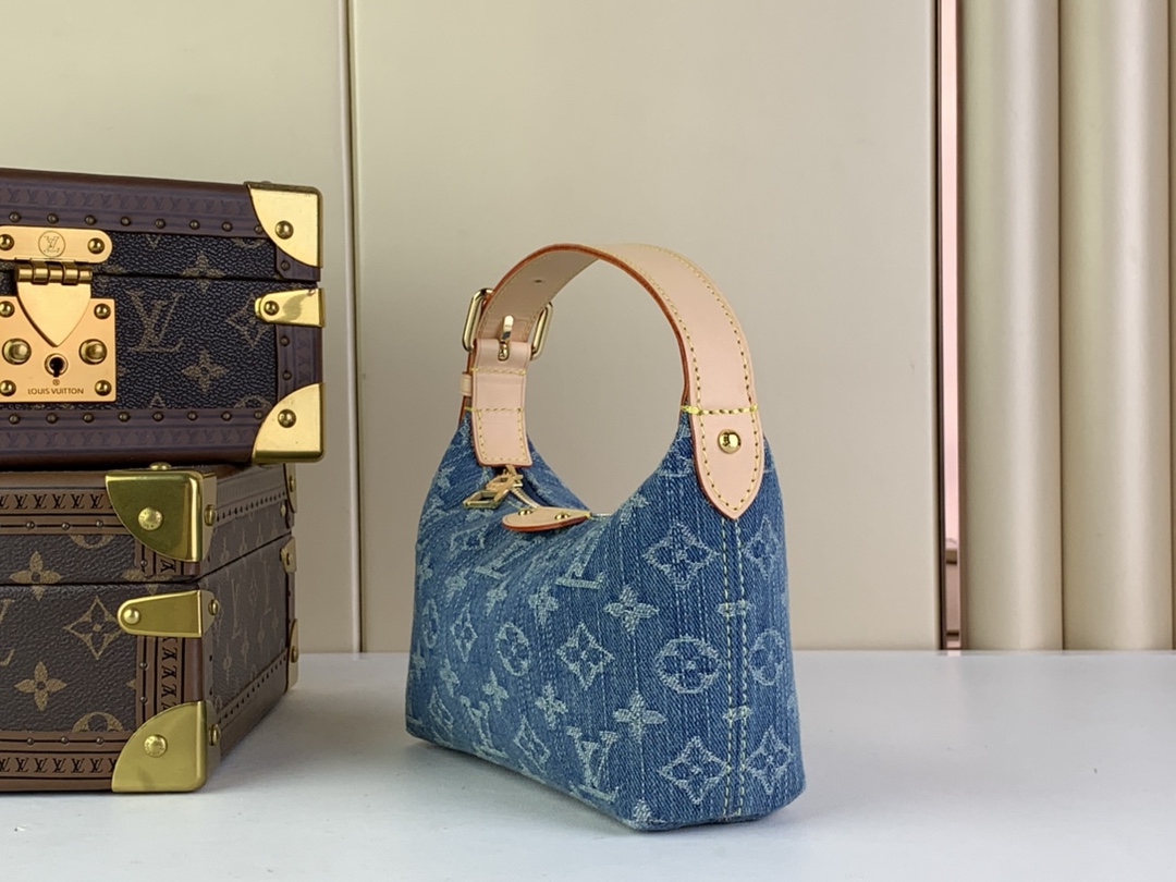 Bagsaaa L0vis Vvtt0n Hills Pochette Blue Denim Bag - 18.5 x 11 x 6.5 cm