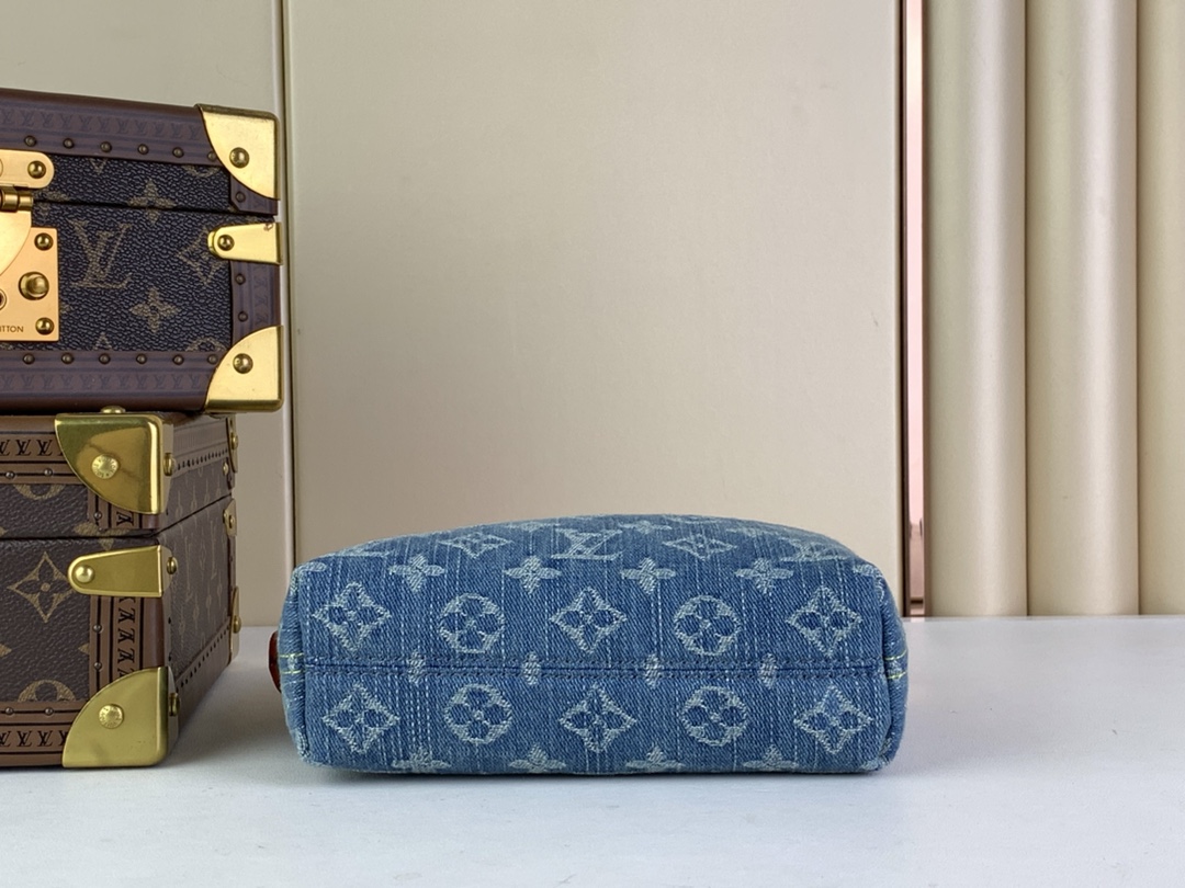 Bagsaaa L0vis Vvtt0n Hills Pochette Blue Denim Bag - 18.5 x 11 x 6.5 cm