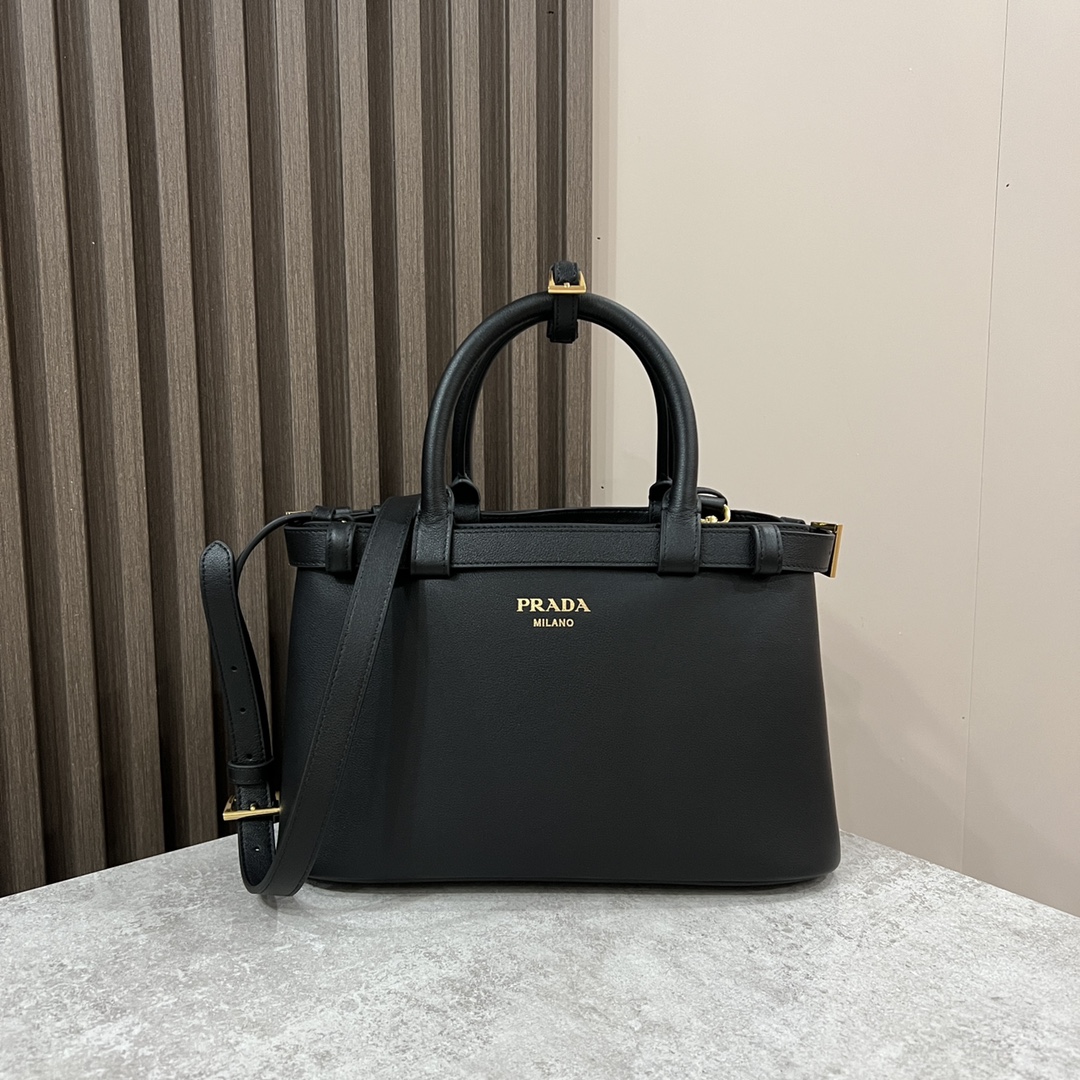 Bagsaaa Pra*a Top Handle Bag In Black - 28x18x10.5cm