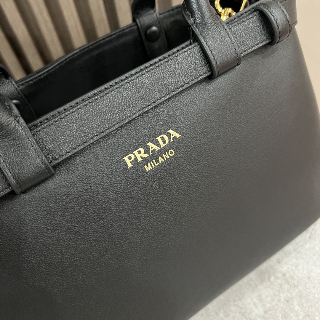 Bagsaaa Pra*a Top Handle Bag In Black - 28x18x10.5cm