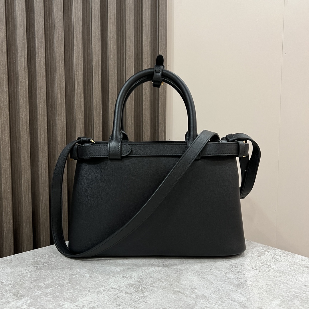 Bagsaaa Pra*a Top Handle Bag In Black - 28x18x10.5cm