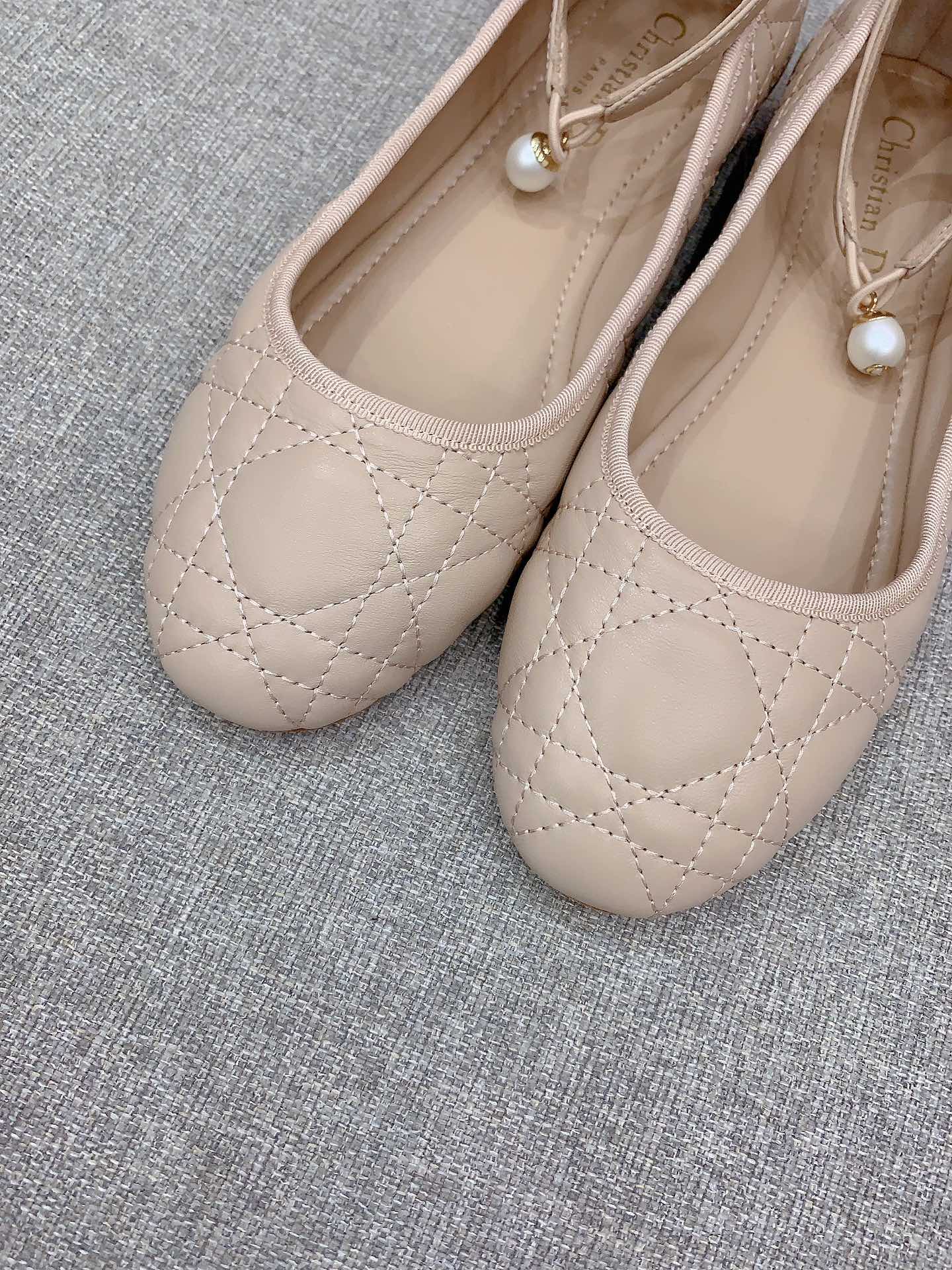Bagsaaa D10r Ballet Flat Nude Quilted Cannage Calfskin 02
