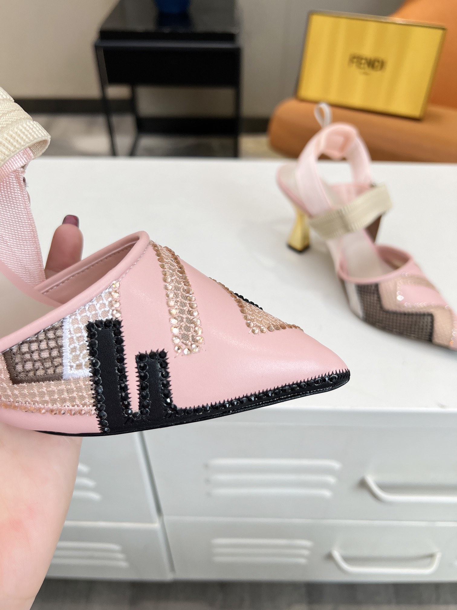 Bagsaaa F**di Colibrì High-heeled slingbacks pink