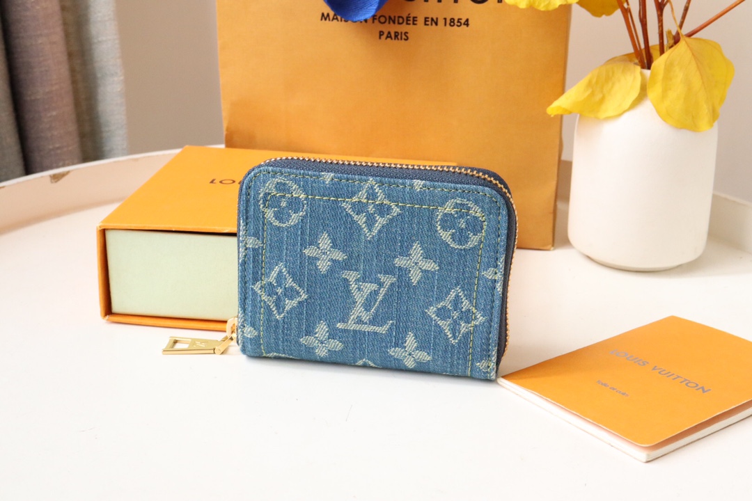 Bagsaaa L0vis Vvtt0n Zippy Coin Purse Monogram Denim - 11*8.5*2cm