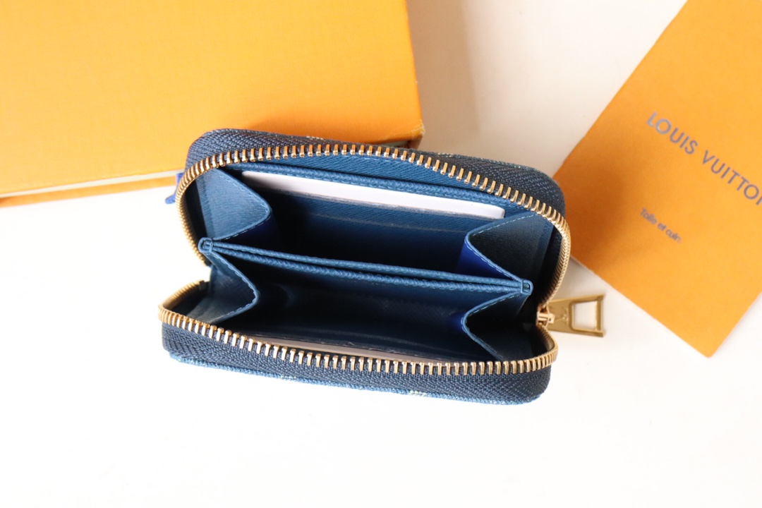 Bagsaaa L0vis Vvtt0n Zippy Coin Purse Monogram Denim - 11*8.5*2cm