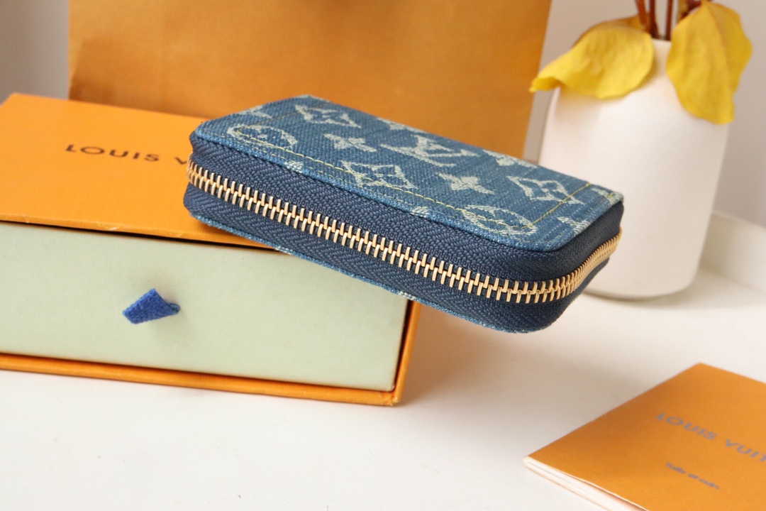 Bagsaaa L0vis Vvtt0n Zippy Coin Purse Monogram Denim - 11*8.5*2cm