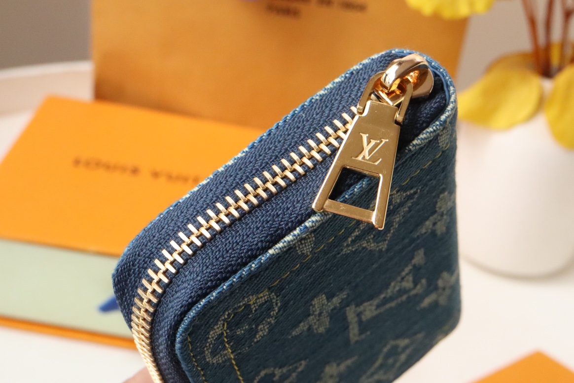 Bagsaaa L0vis Vvtt0n Zippy Coin Purse Monogram Denim - 11*8.5*2cm