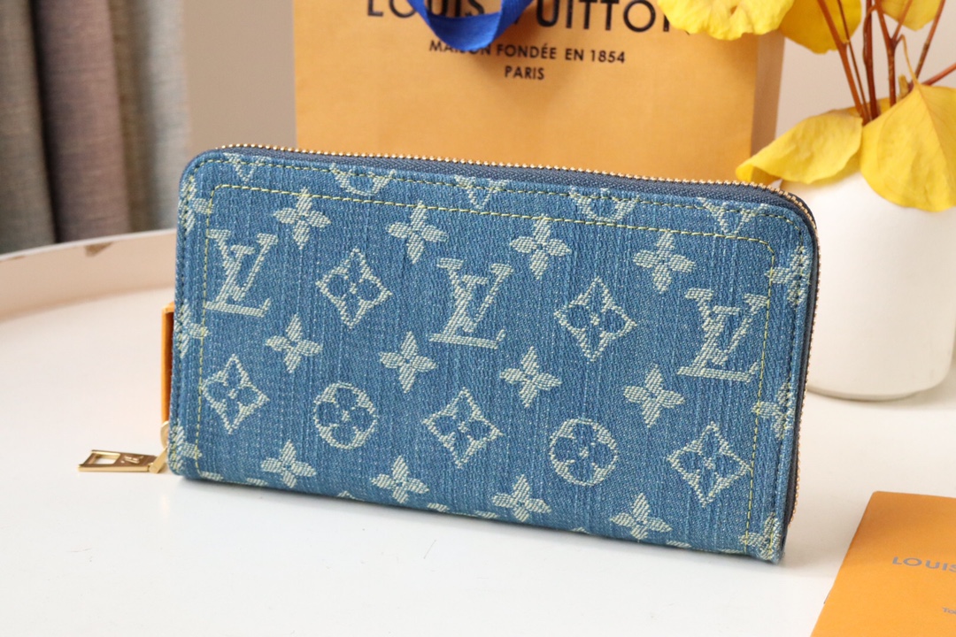 Bagsaaa L0vis Vvtt0n Zippy Coin Purse Monogram Denim - 19.5*10.5*2.5cm