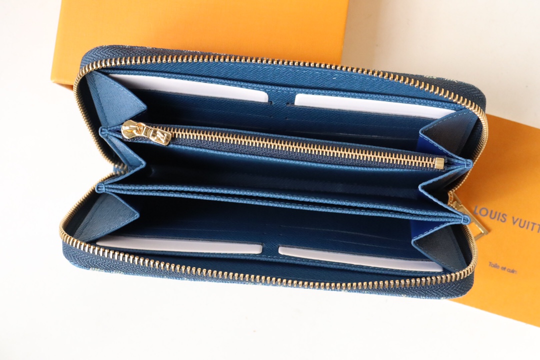 Bagsaaa L0vis Vvtt0n Zippy Coin Purse Monogram Denim - 19.5*10.5*2.5cm