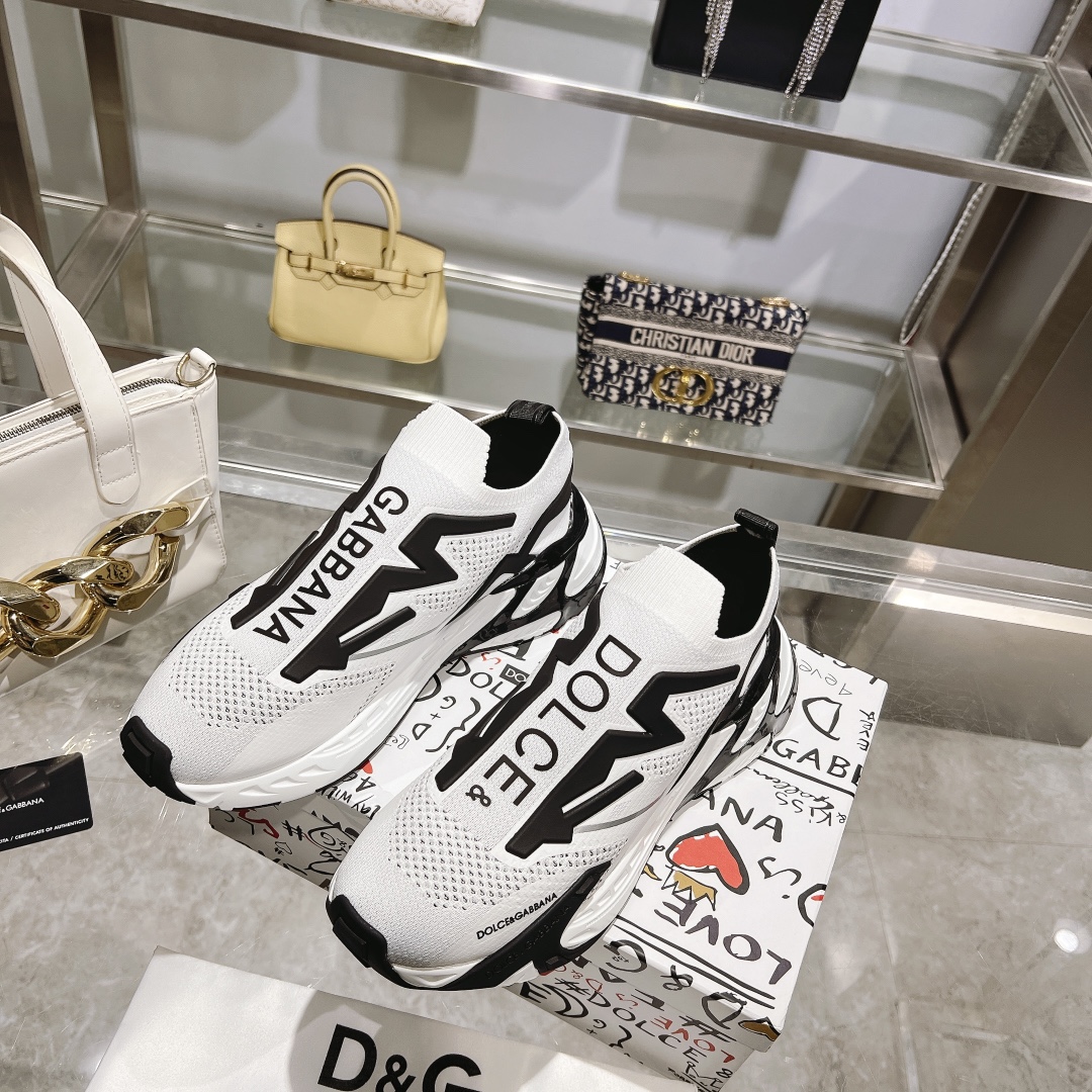 Bagsaaa Docle & Gabbana White Sneakers