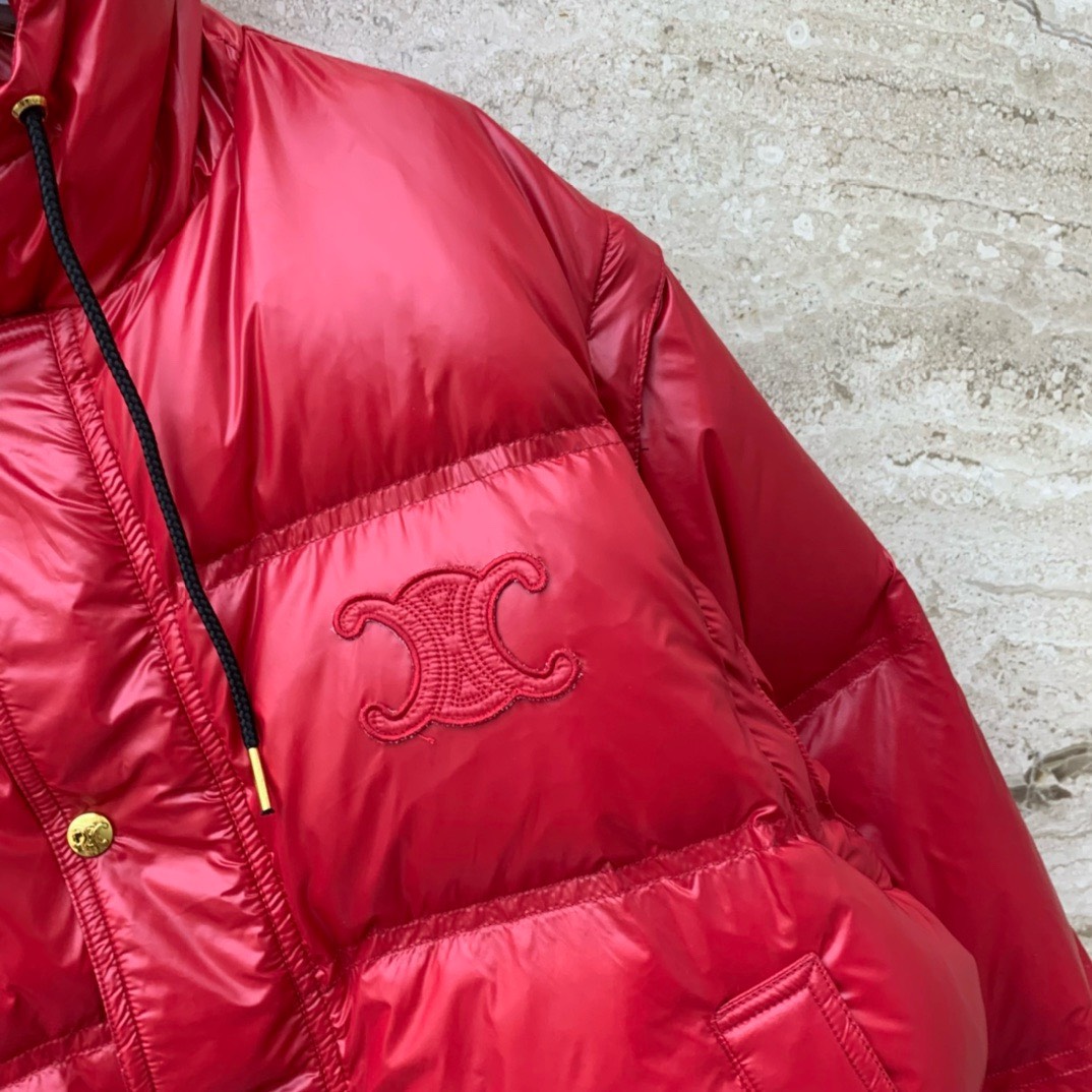Bagsaaa Ce1i*e Down Jacket In Red With RemovableSleeves